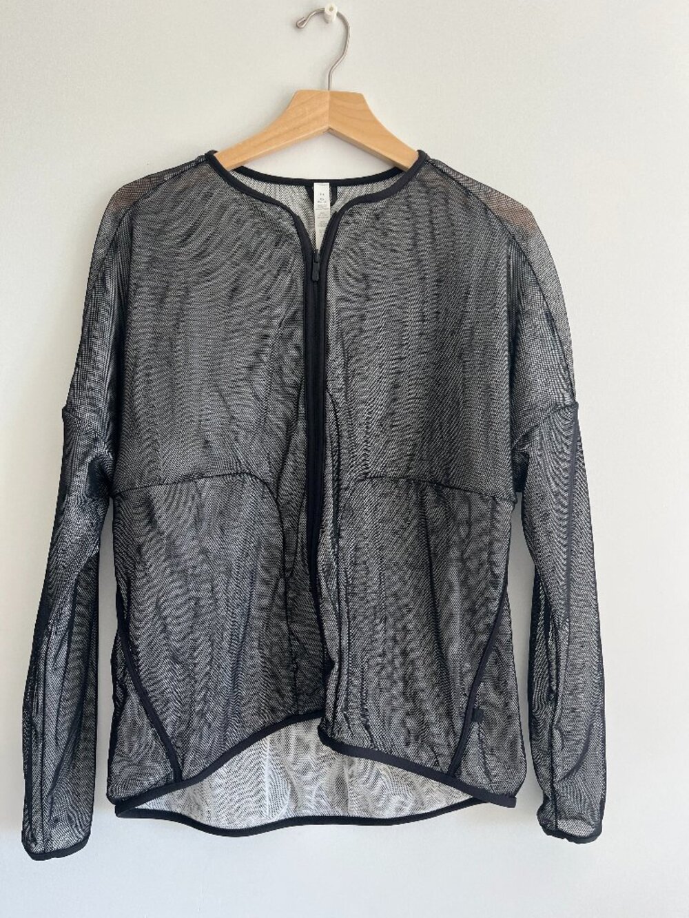 Lululemon Lab Sheer Mesh Zip Jacket Black Size 10 Lightweight Layer